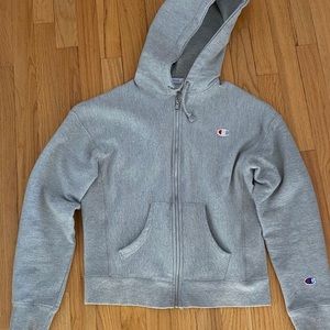 Champion Women’s Light Grey Zip Up Hoodie